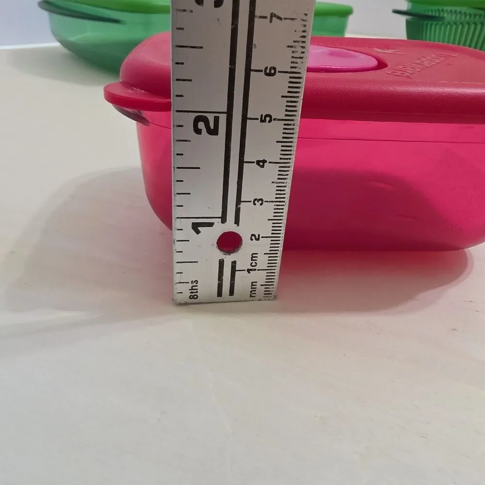 Tupperware Rock N Serve 6 Container Set 3381 3385 3387 4720 Pink Green Vented